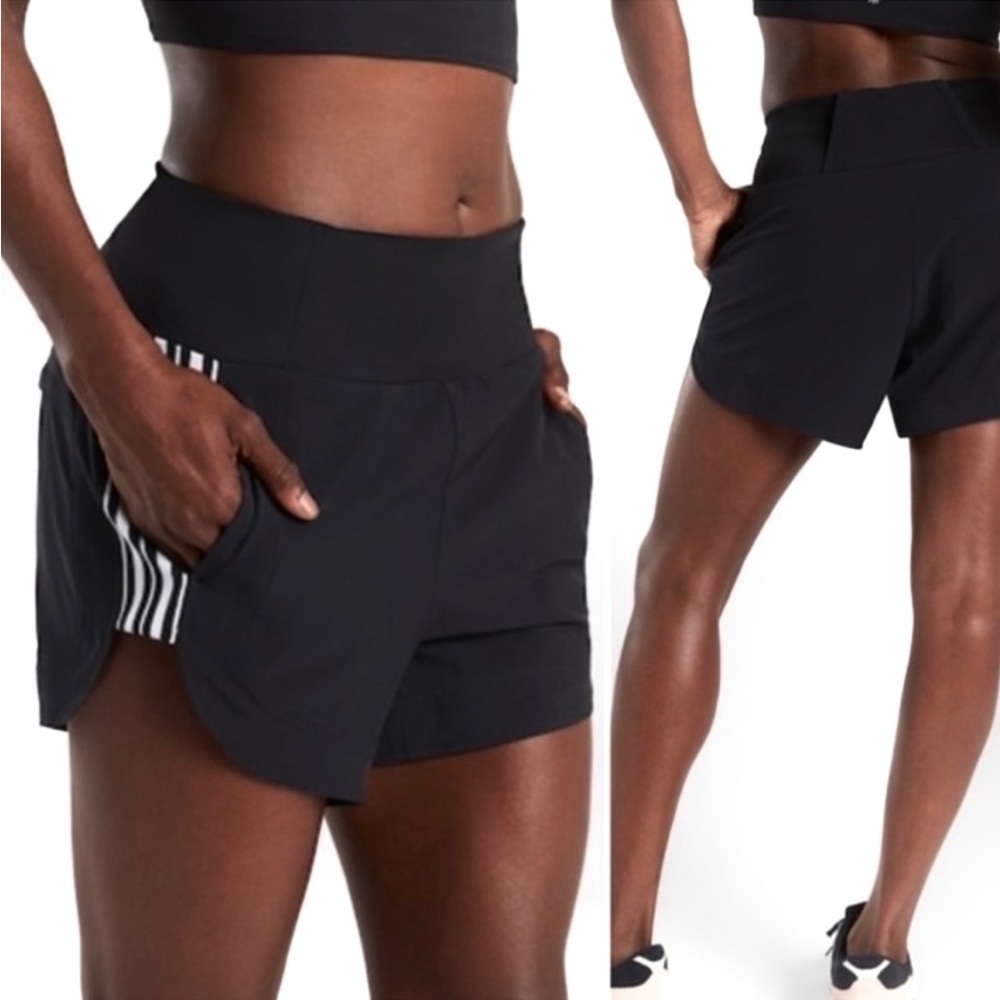 Athleta Ascender Athletic Gym Shorts Side Stripes Running Workout Sz 8